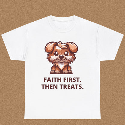 First Faith Then Fetch - Christian Graphic Tee | Hebrews 11:1