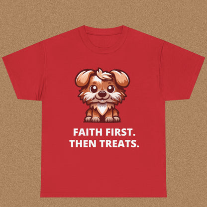 First Faith Then Fetch - Christian Graphic Tee | Hebrews 11:1