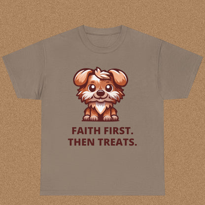 First Faith Then Fetch - Christian Graphic Tee | Hebrews 11:1