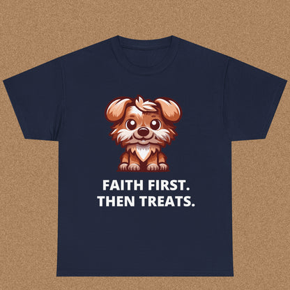 First Faith Then Fetch - Christian Graphic Tee | Hebrews 11:1