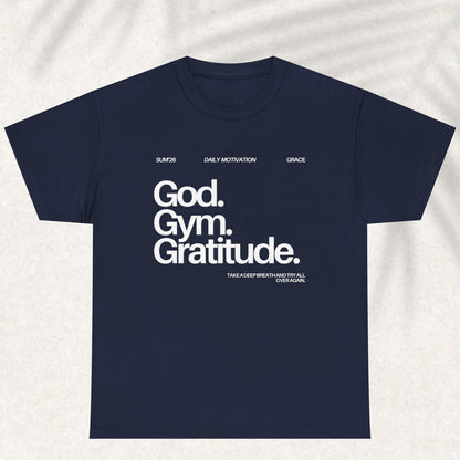 God gym gratitude T-shirt