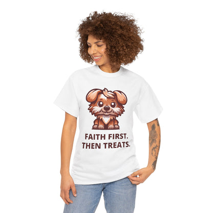First Faith Then Fetch - Christian Graphic Tee | Hebrews 11:1