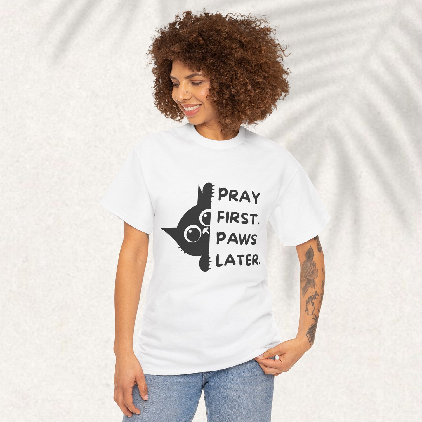 Pray first paws later  - Christian Graphic Tee