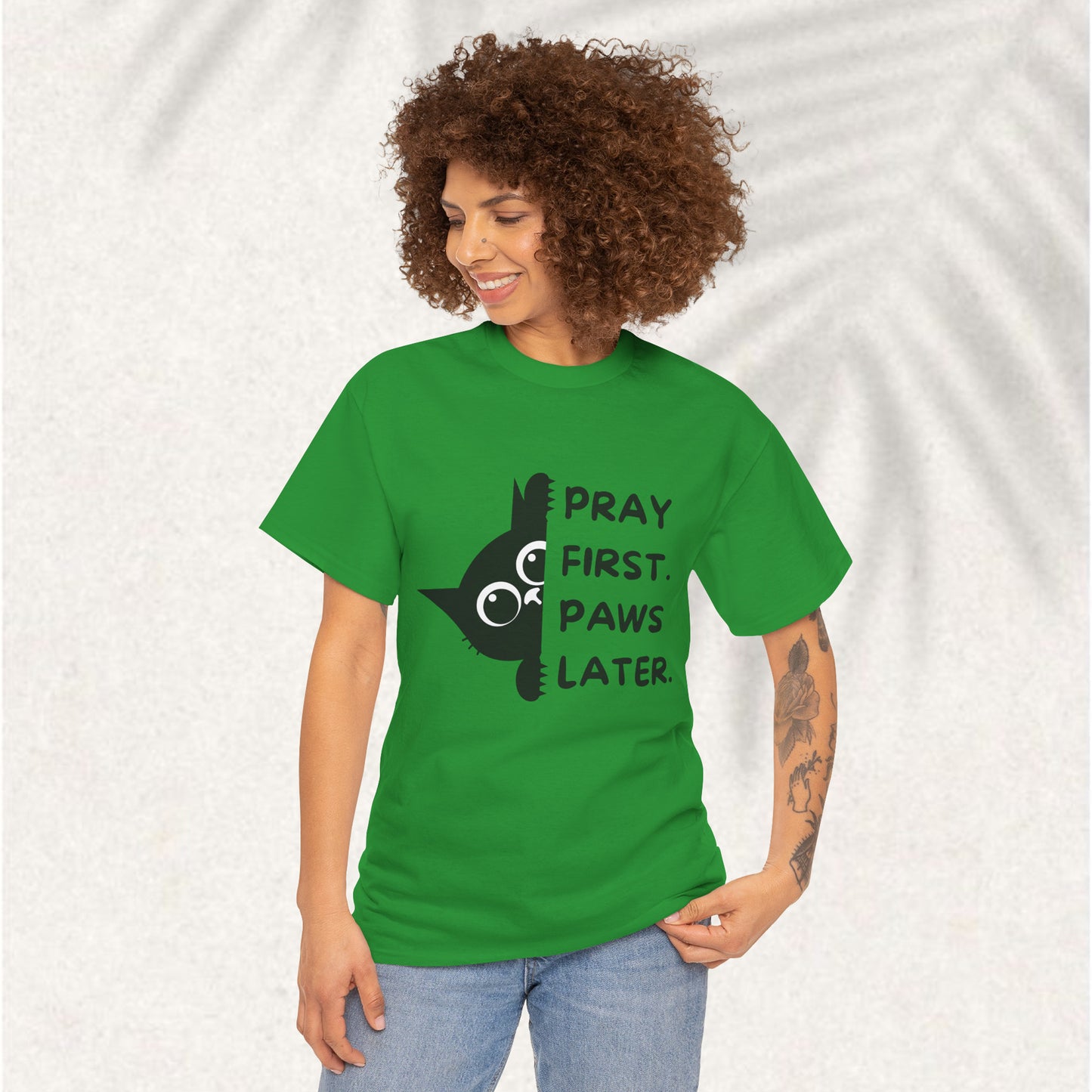 Pray first paws later  - Christian Graphic Tee