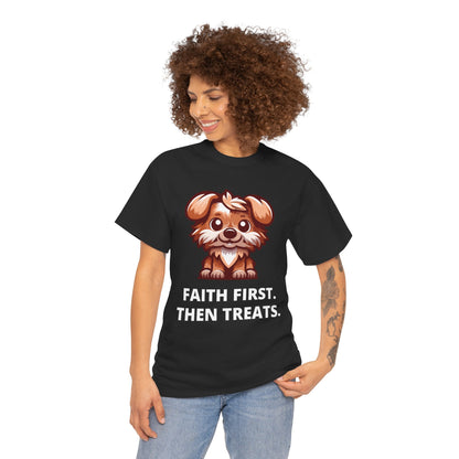 First Faith Then Fetch - Christian Graphic Tee | Hebrews 11:1