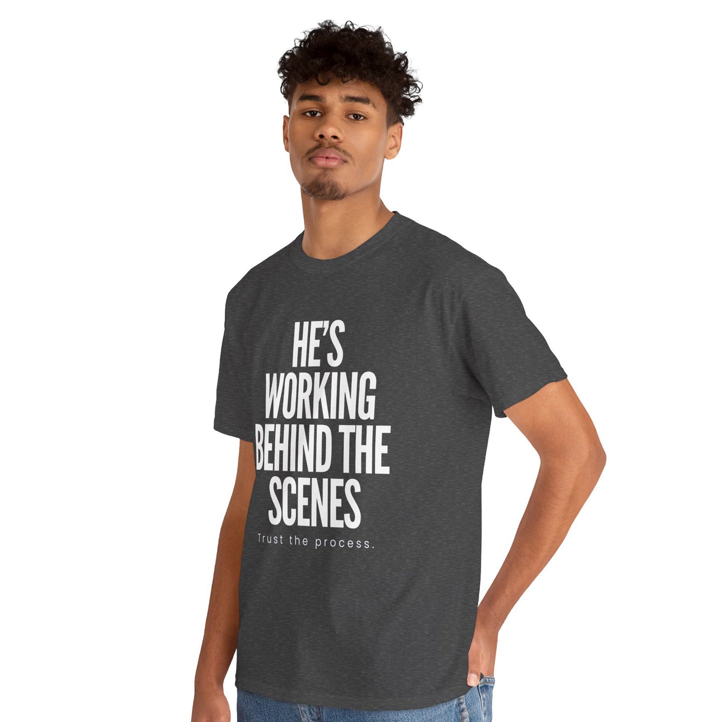 H Working Behind the Scene - Christian Graphic Tee